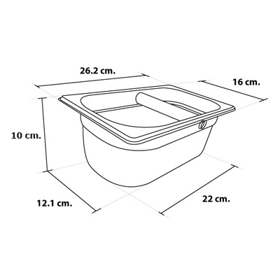 อ่างเคาะกากกาแฟ สี่เหลี่ยมผืนผ้า 10 ซม. DELISIO