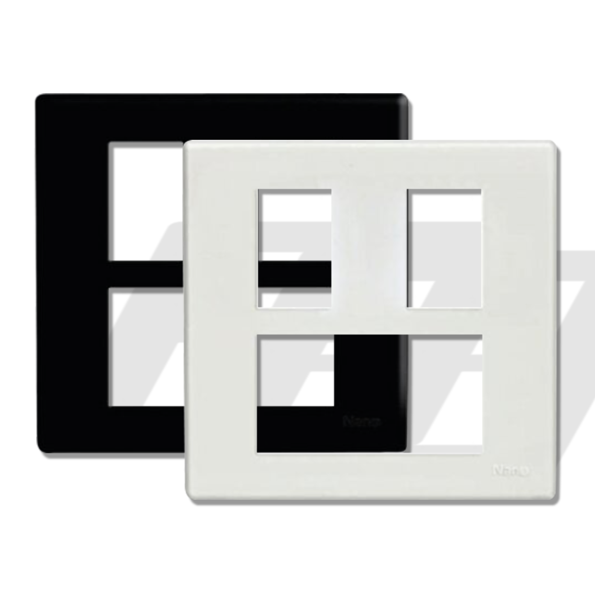 NANO หน้ากากขอบเหลี่ยม 4x4 นิ้ว 5 ช่อง Classic series NANO-400-23 (80 ชิ้น/กล่อง)