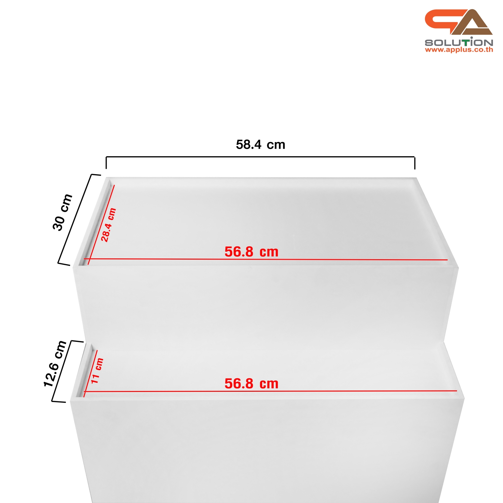 ชั้นวางสินค้าพลาสวูด ขั้นบันได 2 ชั้น ขนาด (W)60 x (D)45 x (H)165 ซม.