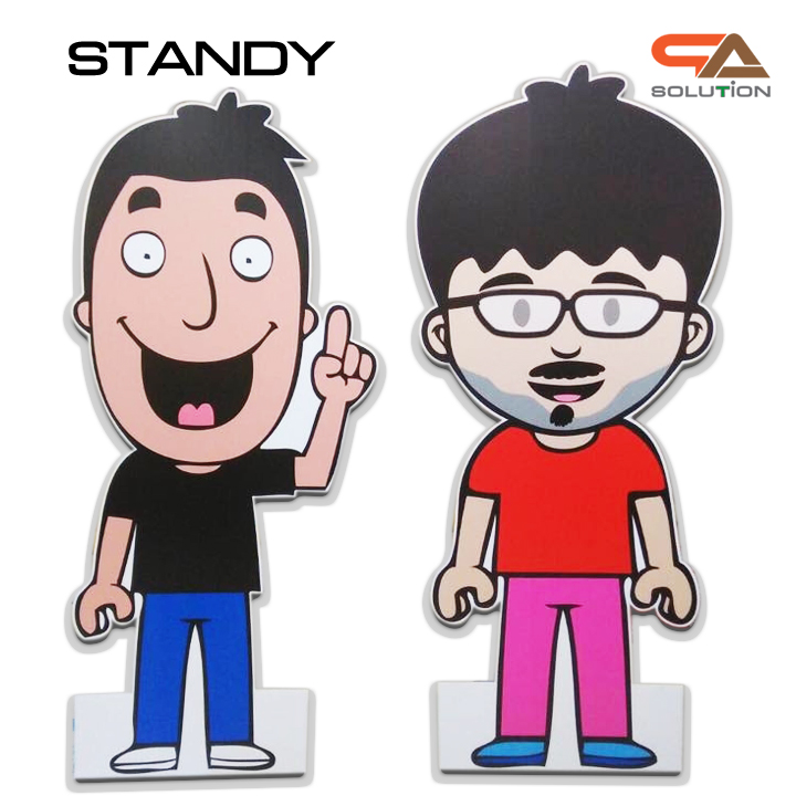 STANDY สแตนดี้ ไดคัท รุ่นพีพีบอร์ด หนา 5 มม. พร้อมงานพิมพ์สติ๊กเกอร์ ตามขนาดที่ต้องการ