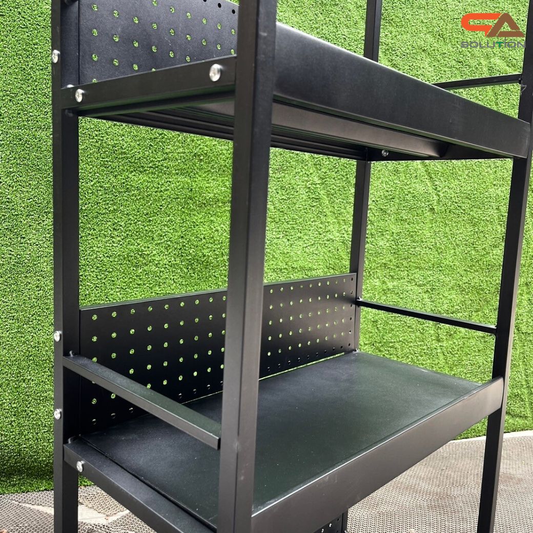 ชั้นวางสินค้าเหล็ก 3 ชั้น สีดำ ขนาด (W)60 x (D)30 x (H)150 ซม. ถอดประกอบได้