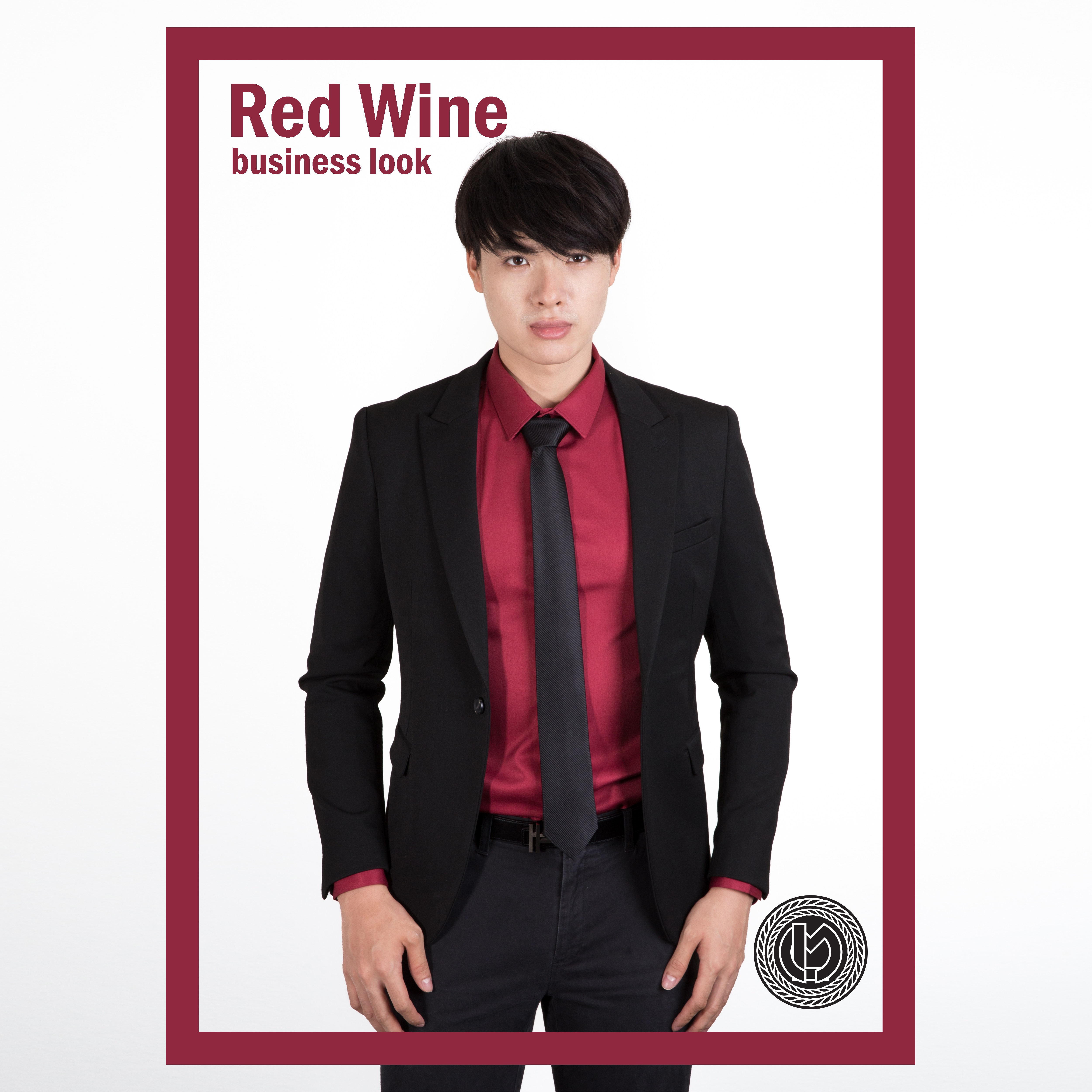 เสื้อเชิ้ตสีแดงไวน์ Red Wine Shirt (Standard Collar)