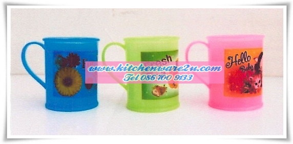 P05627 แก้วน้ำพลาสติก พิมพ์ลาย หนา สีสวย 888 (ราคาส่งต่อ 1 โหล: 12 ใบ คลิ๊กที่สินค้าเพื่อดูรายละเอียด)