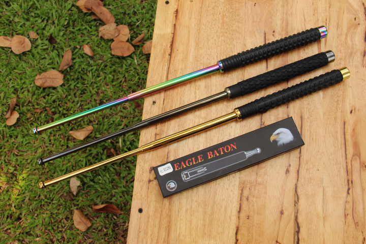 กระบองเหล็ก ดิ้วเหล็ก 3 ท่อน EAGLE Baton. ของแท้ (สีทอง)
