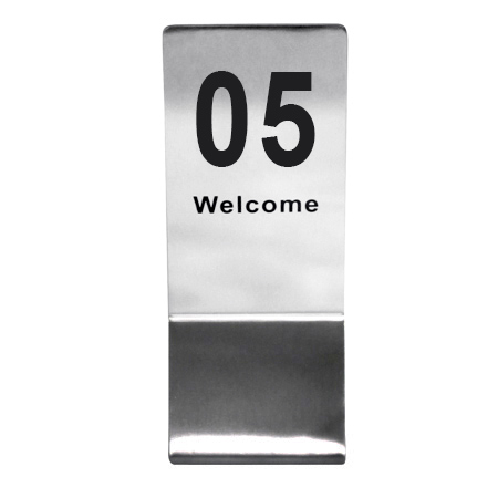 ป้ายโต๊ะสแตนเลสทรงสูง สำหรับใช้บอกหมายเลขโต๊ะ เลข 1-20 1617-020