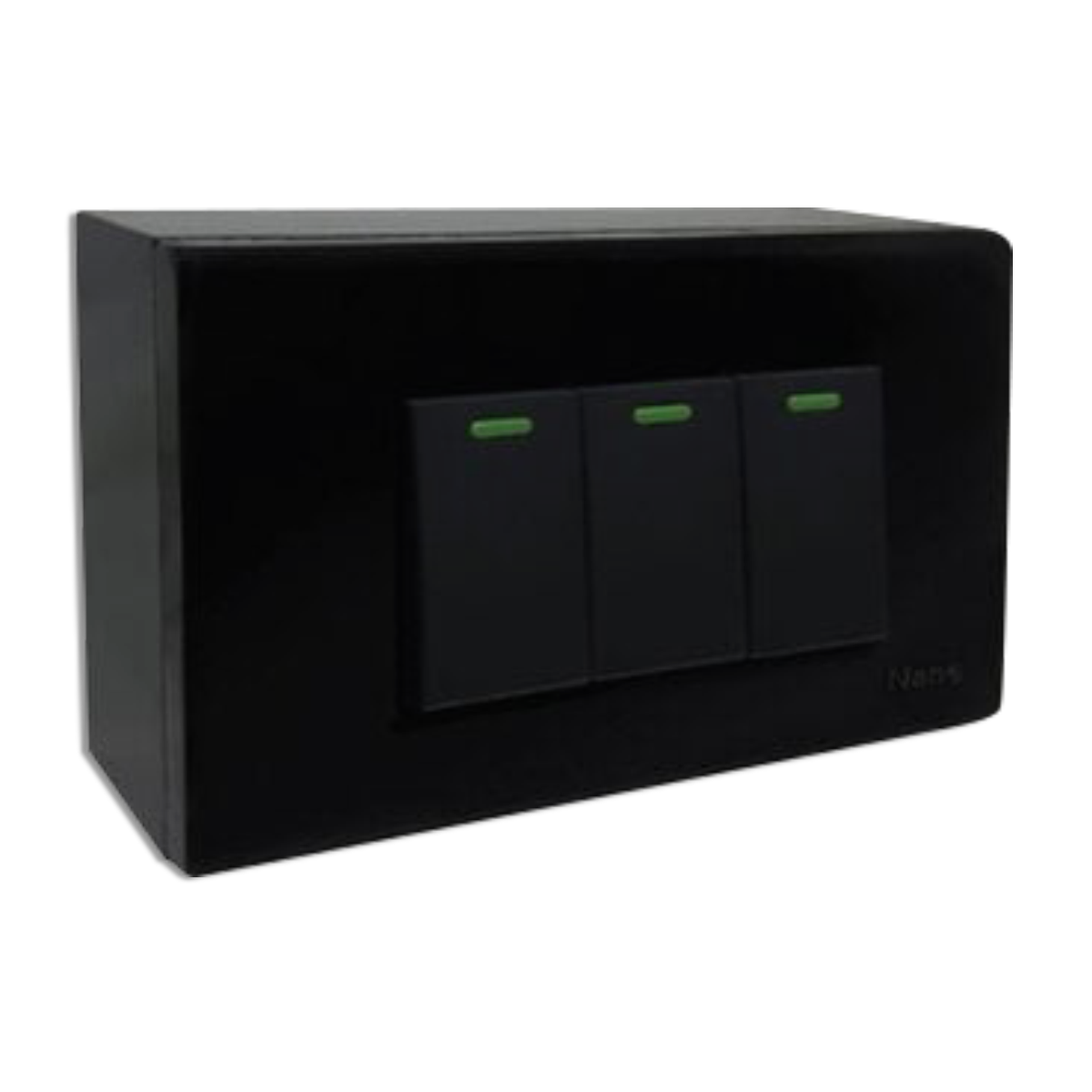 NANO ชุดฝา 3 ช่อง 3 สวิตช์ และบล็อกลอยขนาด 2*4 นิ้ว Classic series สีดำ รุ่น CS111-BB ( 18 ชิ้น/กล่อง)