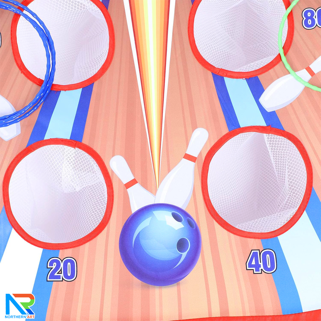 เกมส์ 2 IN 1 เกมส์โยนถุงทรายและเกมส์โยนห่วง ( สีแดง ) ถอดประกอบได้ ฝึกทักษะความแม่นยำ เล่นสนุกได้ทุกเพศทุกวัย