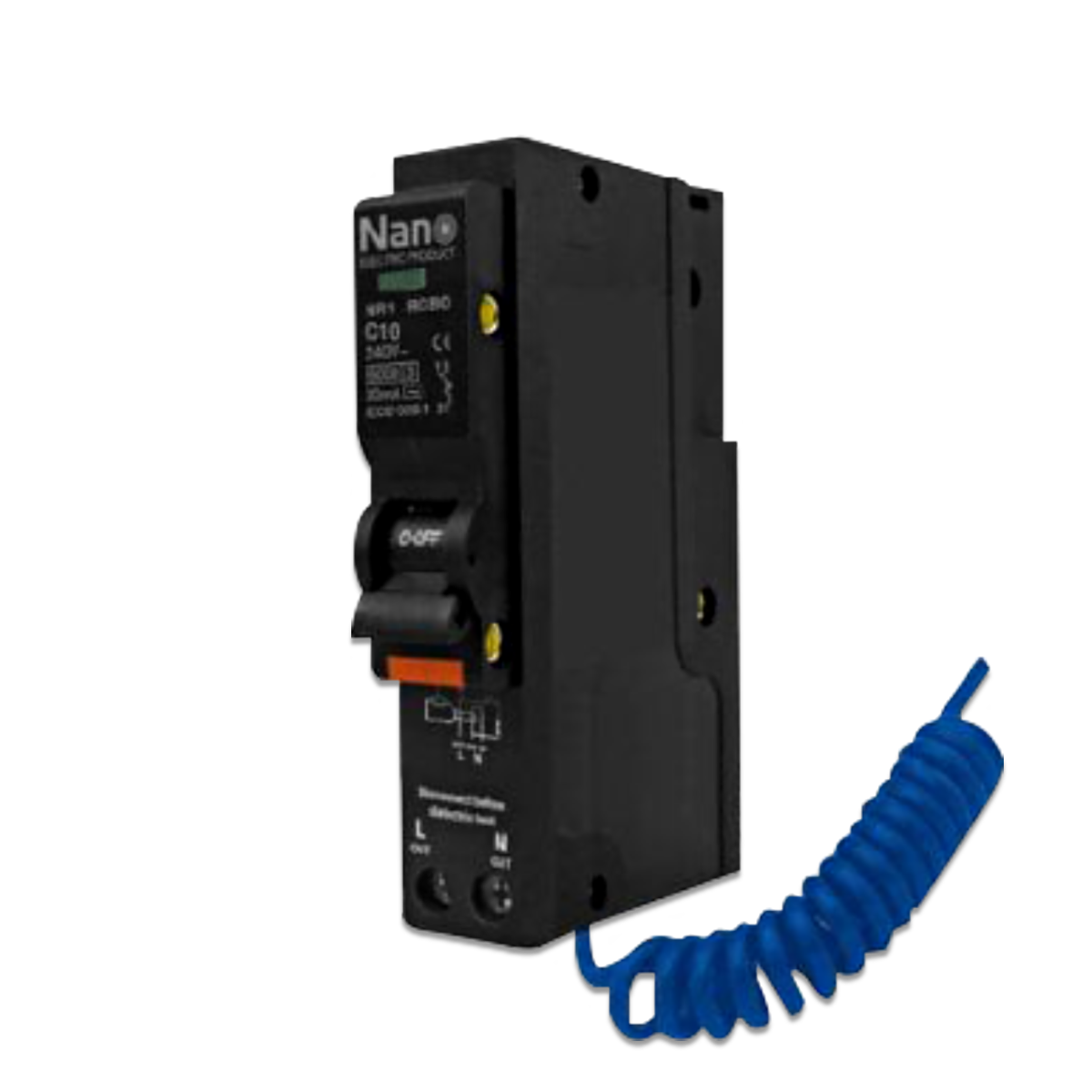 NANO เซอร์กิตเบรกเกอร์กันดูดปลั๊กออน (Plug-on) 1P 6kA 30mA