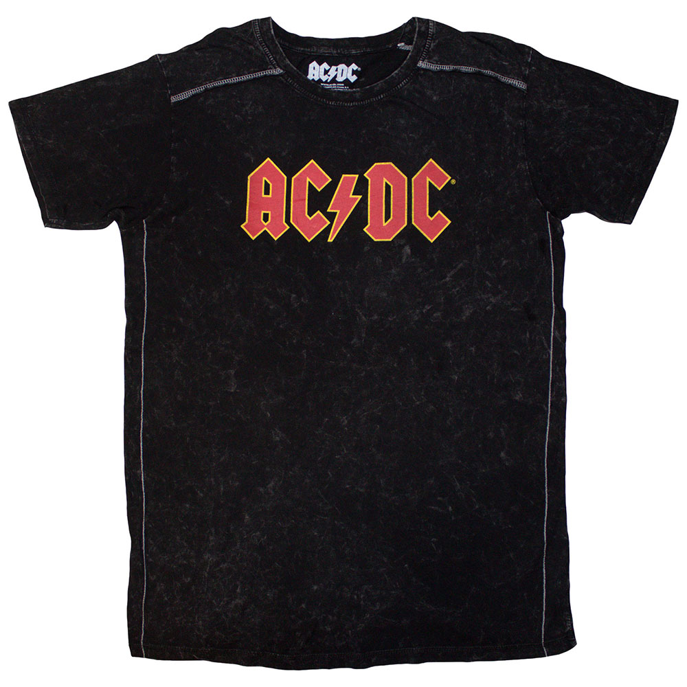 AC/DC Unisex T-Shirt: Logo (Wash Collection) BLACK