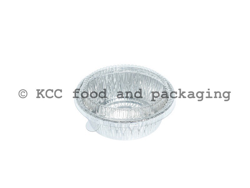 ถ้วยฟอยล์กลม # 3006 สีเงิน + ฝา (100ชุด)