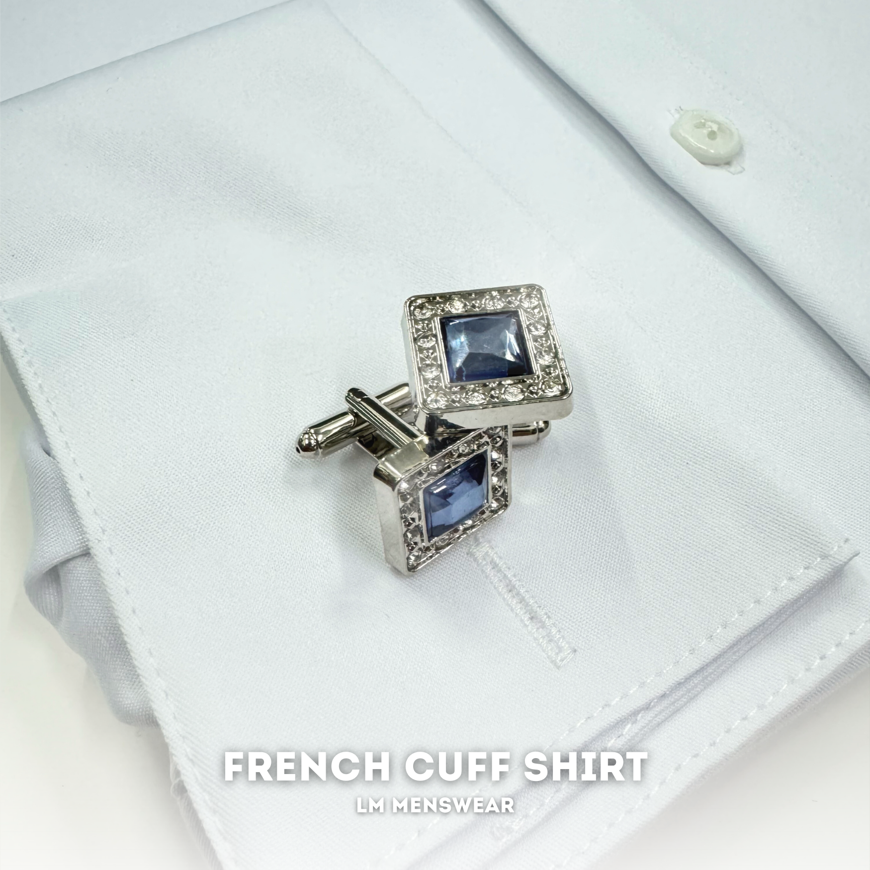 French Cuff Shirt เสื้อเชิ้ตเฟรนช์คัฟ ใส่กระดุมข้อมือคัฟลิงก์ Cufflinks สีขาว ปก Spread Collar (แถมฟรี Cufflink 1 คู่)