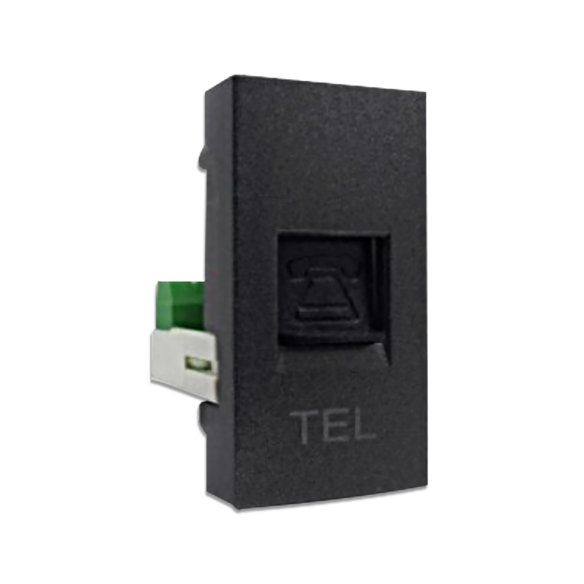 NANO เต้ารับโทรศัพท์ 4 สาย ขนาด 1 ช่อง Urban series สีดำ รุ่น UR-TEL4B (20 ชิ้น/กล่อง)