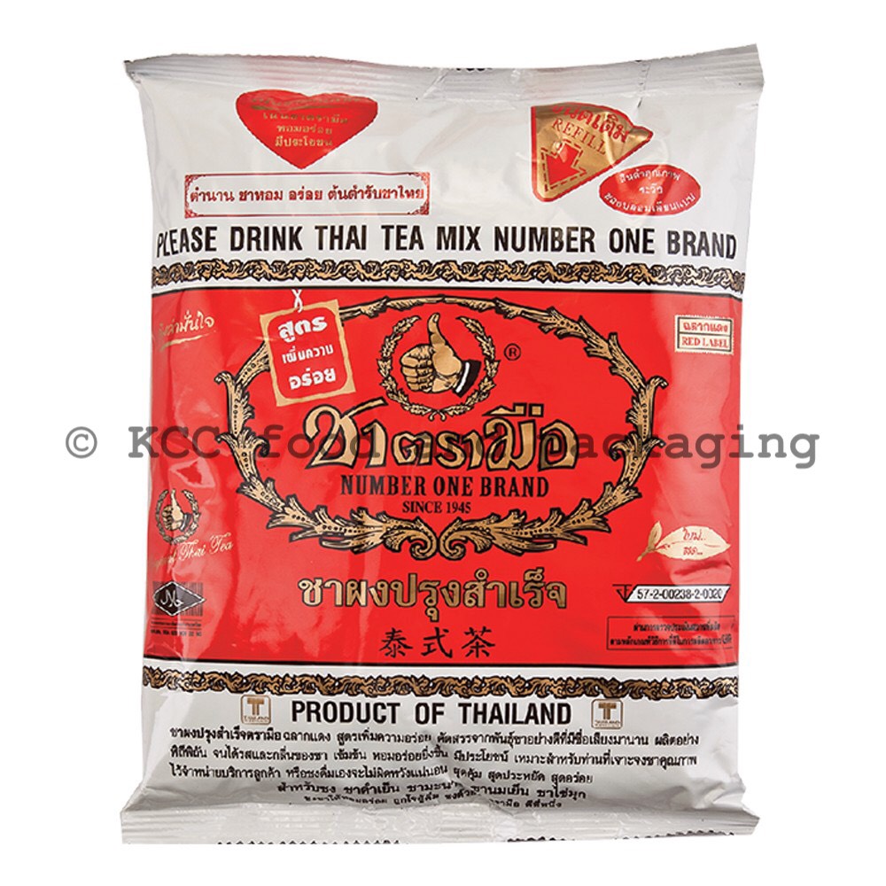 ชาไทย ฉลากแดง (190g) - ตรามือ