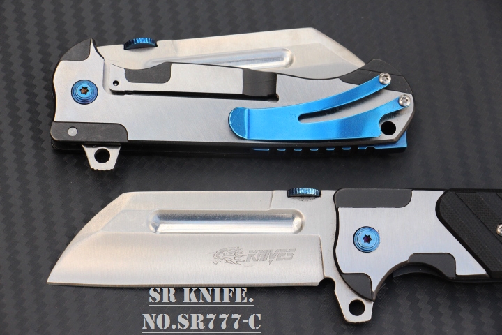 มีดพับ SR KNIVES รุ่น SR777C New divide. ใบ Stainless Steel 5Cr13MOV ด้ามจับ G10 แท้ระบบเฟรมล็อค สำเนา