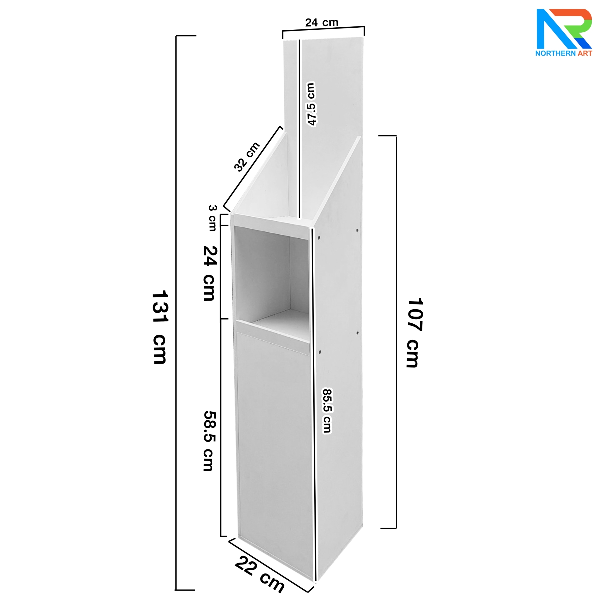 ชั้นวางสินค้าพลาสวูด 2 ชั้น ขนาด (W)24 x (D)24 x (H)130 ซม. พร้อมงานพิมพ์ พลาสวูดหนา 8 มม.