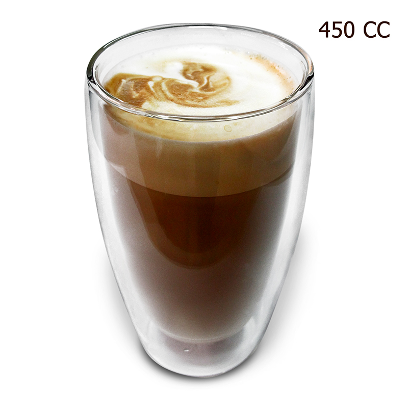 แก้วกาแฟ 2 ชั้น Double wall coffee glass 450 cc.