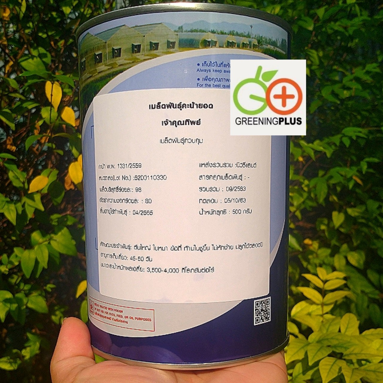 คะน้าเจ้าคุณทิพย์ 500 กรัม (กระป๋อง) เจียใต๋