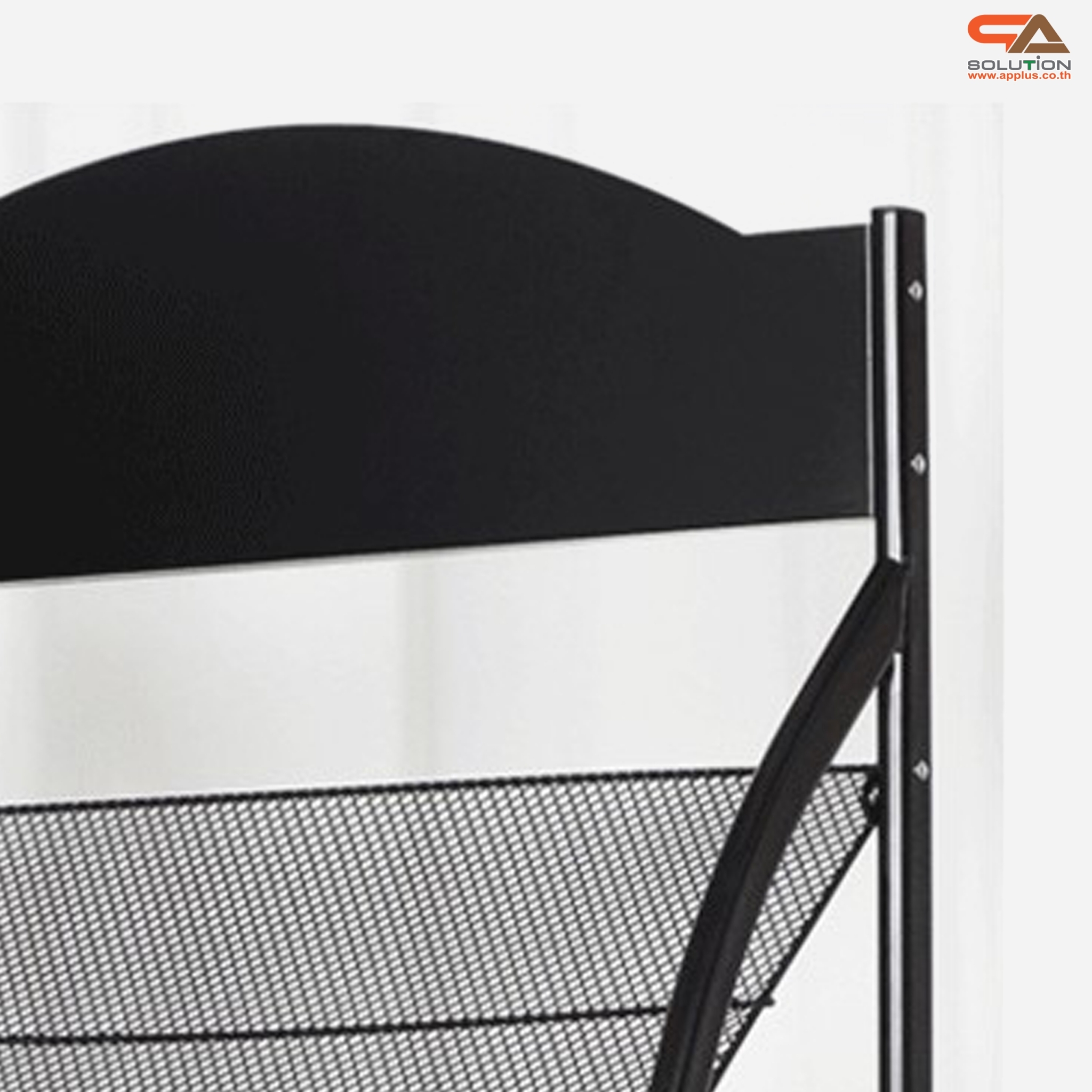 ชั้นวางโบรชัวร์เหล็กA4 สีดำ 4 ชั้น ทรง S ขนาด (W)31.5 X (L)31 X (H)149 cm. ถอดประกอบได้