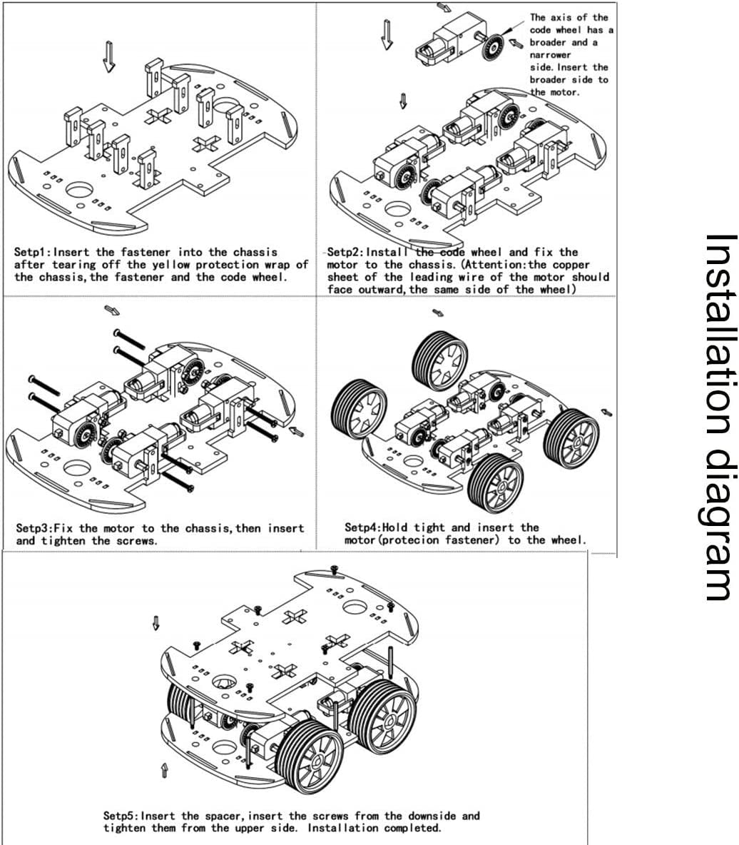 รถหุ่นยนต์ Robot Smart Car 4WD ชุดขับเคลื่อน 4 ล้อ