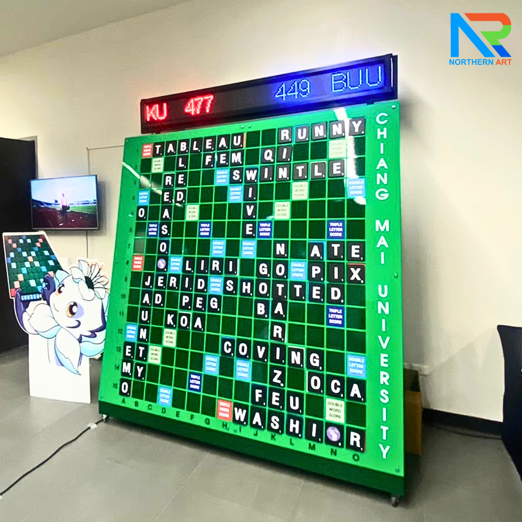 เกมส์ครอสเวิร์ด Crossword Game ขนาด (W)200 x (H)207 cm. พร้อมแผ่นตัวอักษร ช่องเก็บตัวอักษร และ แท่นวางตัวอักษร