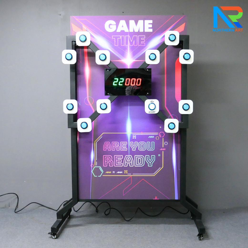 เกมส์กดปุ่มไฟฟ้า ขนาด (W)134 x (D)60 x (H)197 cm. พร้อมจอแสดงผล LED นับคะแนน