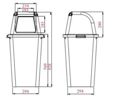 ถังขยะใสฝาสี 40 ลิตร