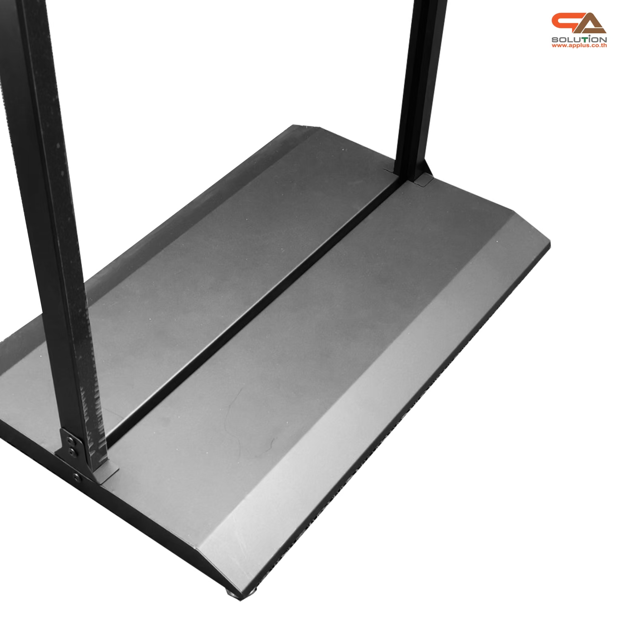 ป้ายตั้งพื้น ฐานเหลี่ยม สีดำ ขนาด (W)80 x (H) 200 cm. โชว์งานพิมพ์ 2 ด้าน ถอดประกอบได้ เคลื่อนย้ายสะดวก