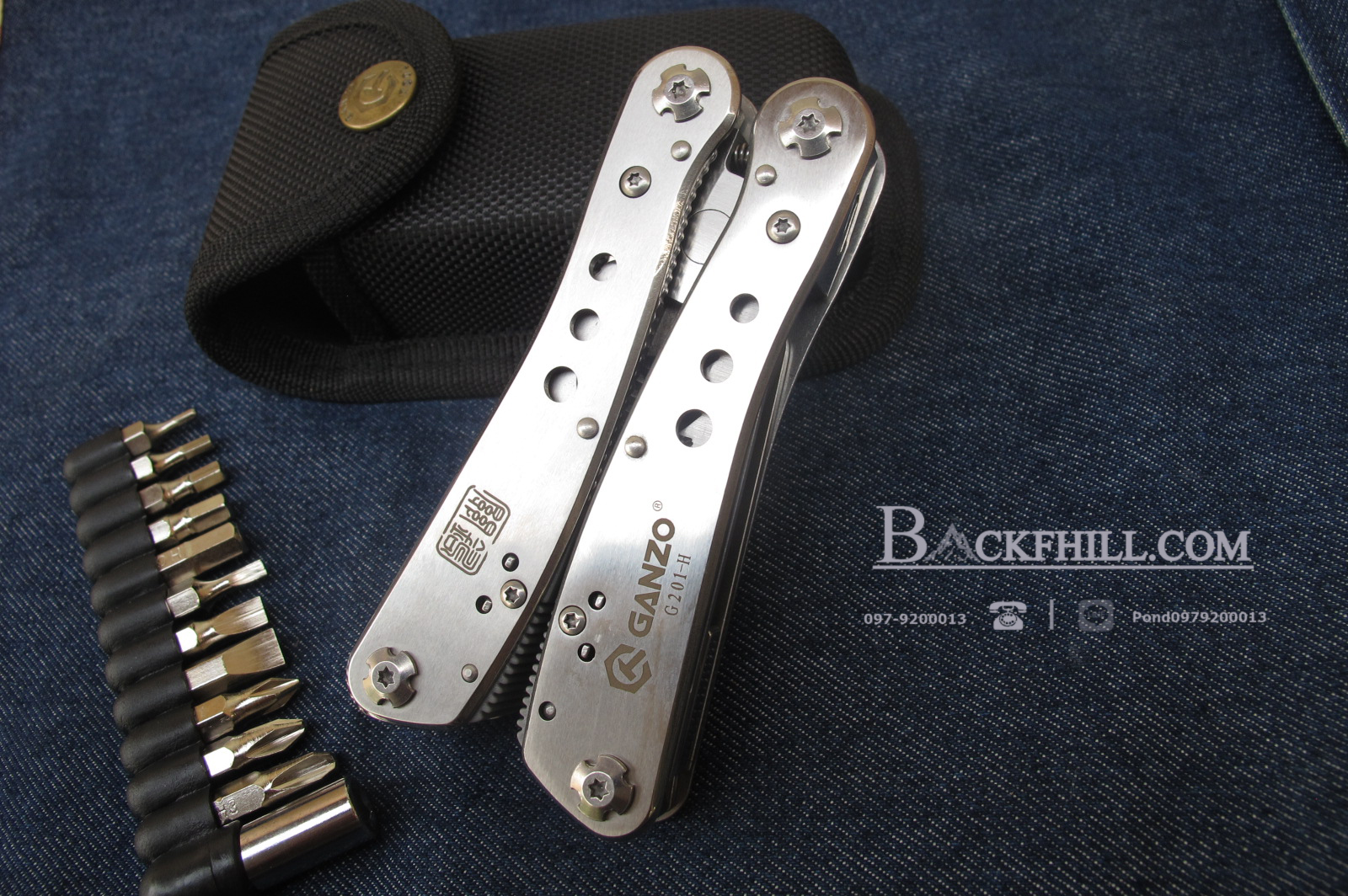 Ganzo G201H (สีเงิน) - Multi Tool Pliers for Home Life / Travel / Camping.