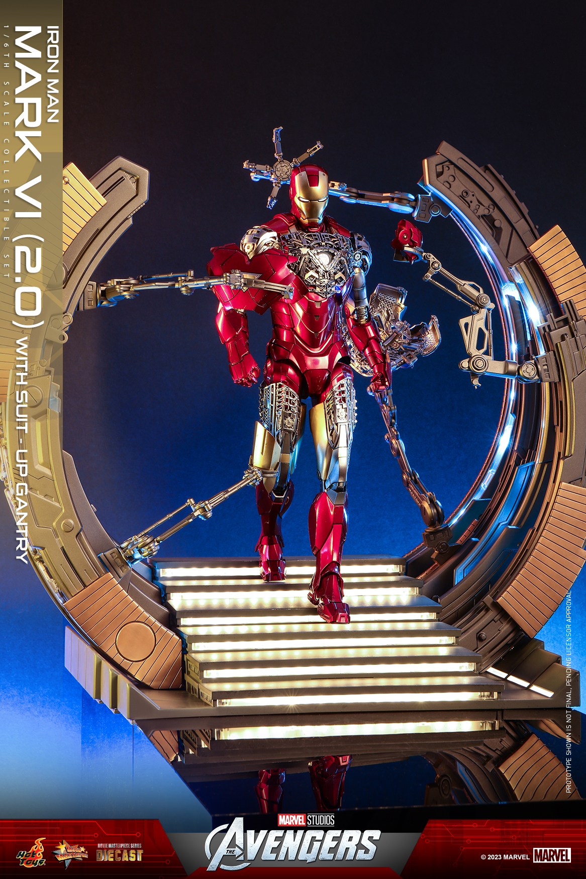 Hot Toys MMS688D53 1/6 The Avengers - Iron Man Mark VI (2.0) with Suit-Up Gantry