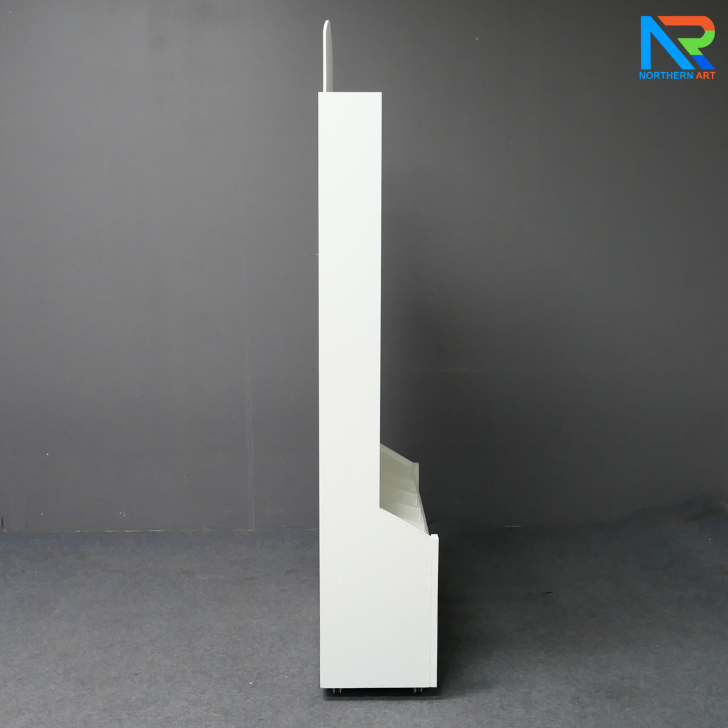 เช่าเกมส์หย่อนเหรียญตั้งพื้น มีล้อ ขนาด (W)80 X (D)30 X (H)150 cm. วัสดุไม้MDFปิดผิวเมลามีน และแผ่นอะคริลิคใส พร้อมเหรียญอะคริลิค 12 อัน