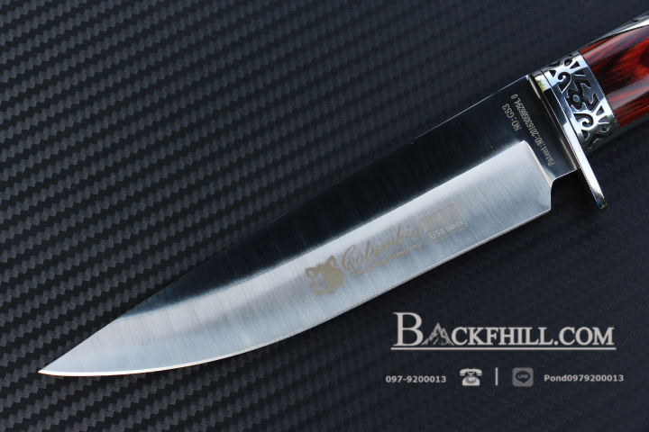 มีดใบตาย COLUMBIA รุ่น G53 มีดทรงโรมัน ด้ามจับแกะลายคลาสสิค ไม้สองสีอย่างดี พร้อมซองไนลอน