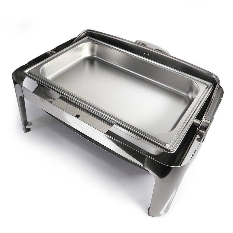 หม้ออุ่นอาหาร 9 ลิตร ทรงเหลี่ยม ฝาทรงโดมมีหน้าต่างกระจก