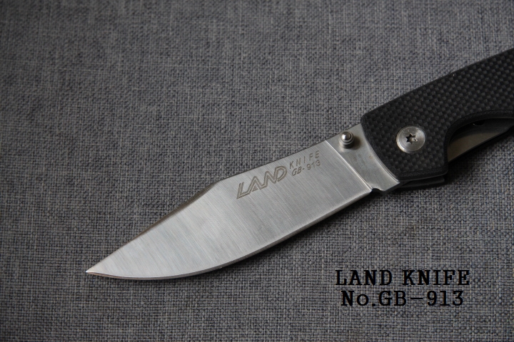 มีดพับ LAND รุ่น GB - 913 Stainless Steel ปลายแหลม ทรง Drop Piont ด้าจับ G10