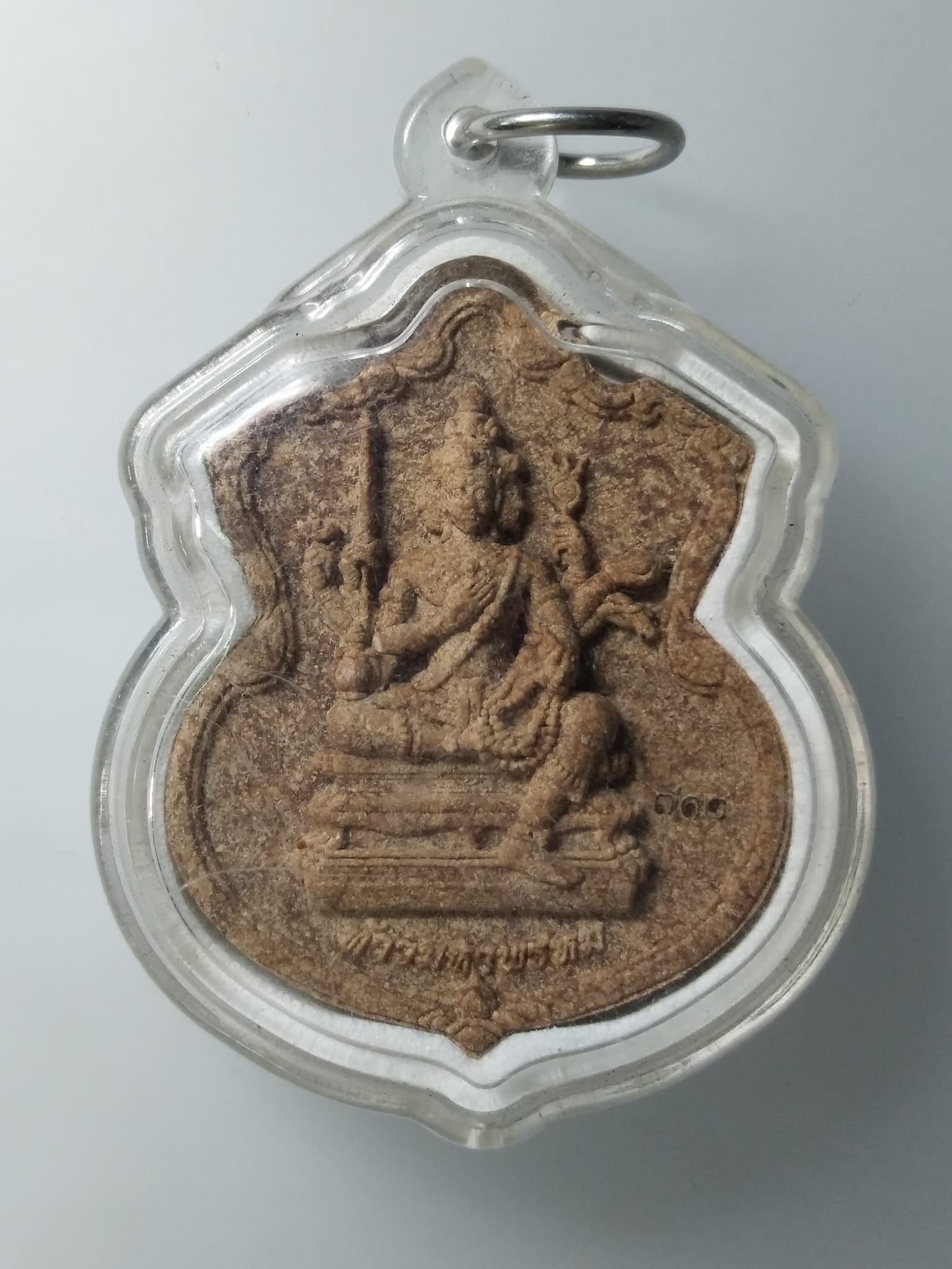G623 พระพรหมบวร เนื้อผงไม้มงคล เลี่ยมกรอบอะครีลิค วัดบวรนิเวศ 2553