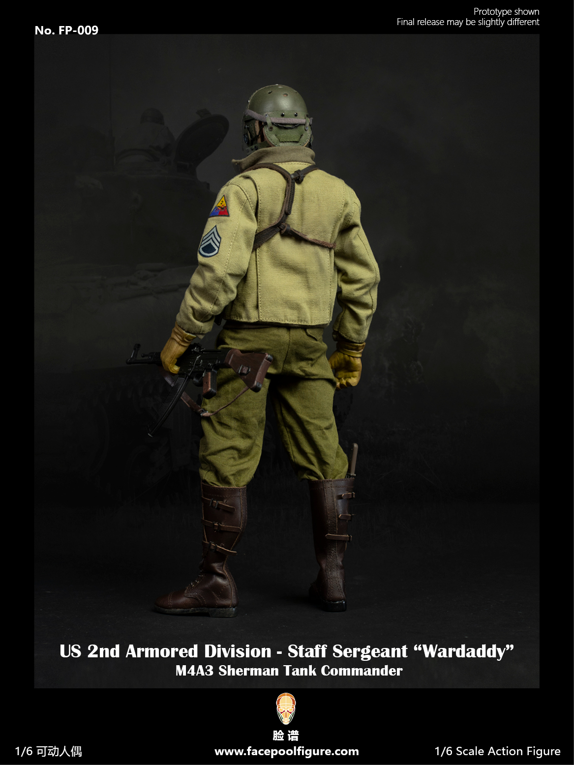 Facepoolfigure FP-009B 1/6 US 2nd Armored Division - Staff Sergeant "Wardaddy" (Special Edition)