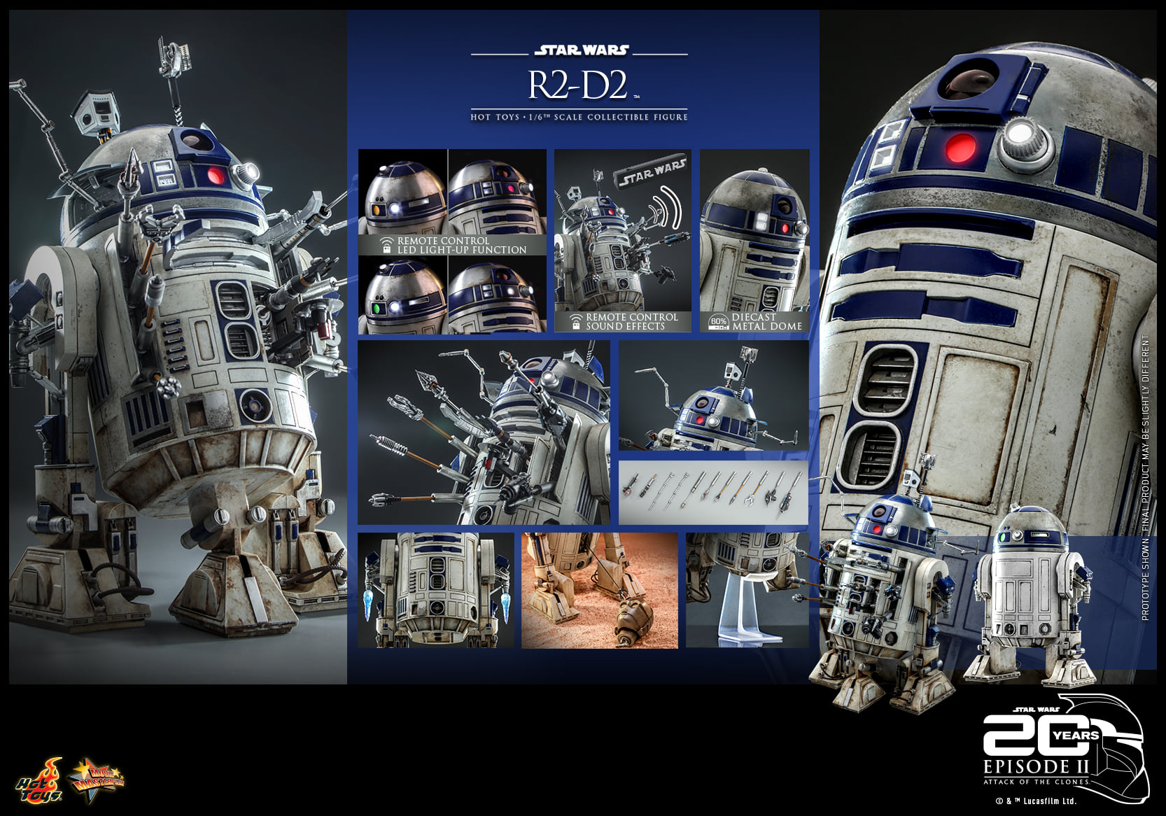 Hot Toys MMS651 1/6 Star Wars Episode II: Attack of the Clones™ - R2-D2™