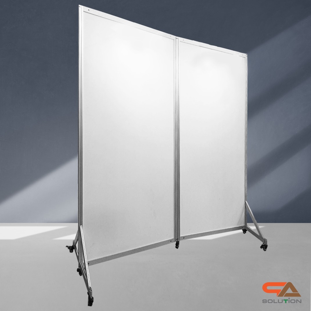 เช่าบอร์ดนิทรรศการ แบบ2บานต่อเนื่อง พร้อมล้อ ขนาด 100x200 ซม. พับเก็บได้ เคลื่อนย้ายสะดวก พร้อมบริการติดตั้งและรื้อถอน