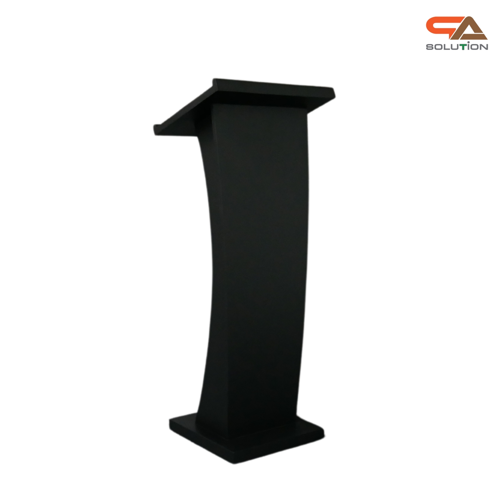 โพเดียมไม้ สีดำ ขนาด (W) 50 x (L) 40 x (H) 120ซม.TOP เอียง พร้อมชั้นวางของ