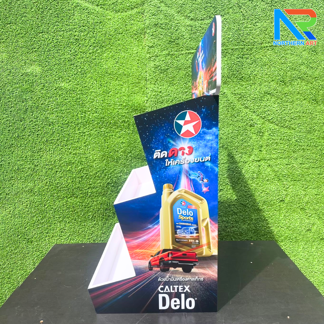 ชั้นวางสินค้าตั้งโต๊ะ TB12 พร้อมชั้นวาง 3 ชั้น ขนาด(W)35 x (D)30 x (H)65 ซม. วัสดุพลาสวูดหนา 8 มม.พร้อมงานพิมพ์