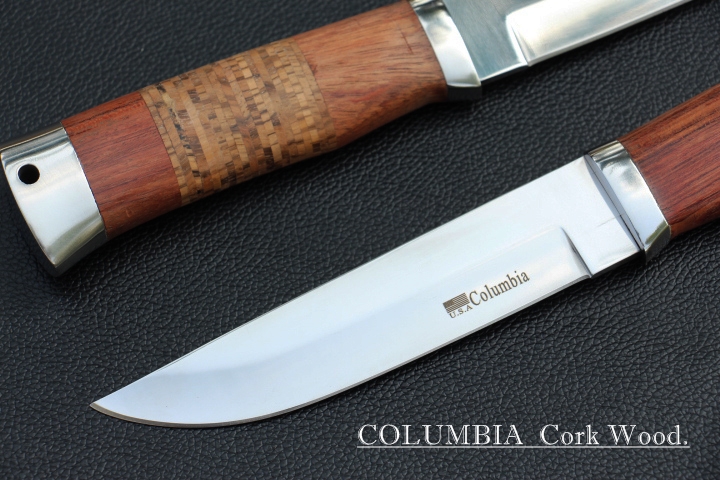 มีดใบตาย COLUMBIA CORK WOOD. ด้ามไม้ครอบสแตนเลสปัดเงา ด้ามไม้ก๊อก ขนาด 11 นิ้ว