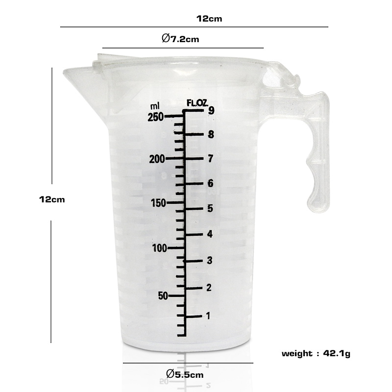 เหยือกตวงพสาติกPP มีฝาปิด 250ML