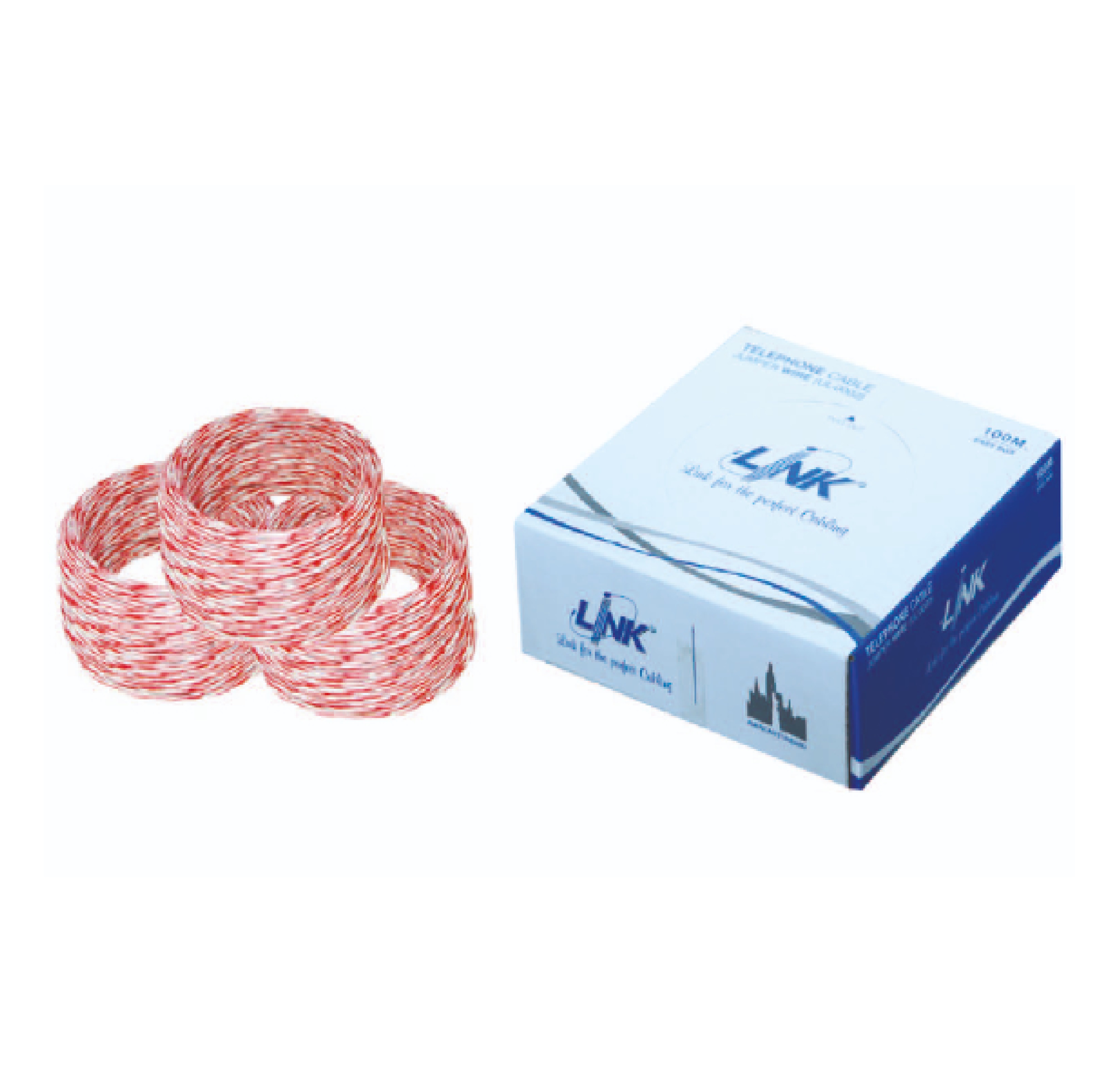 Link สายจัมเปอร์ White-Red 2C cable UL-0002 จำหน่ายยกม้วน 100 เมตร