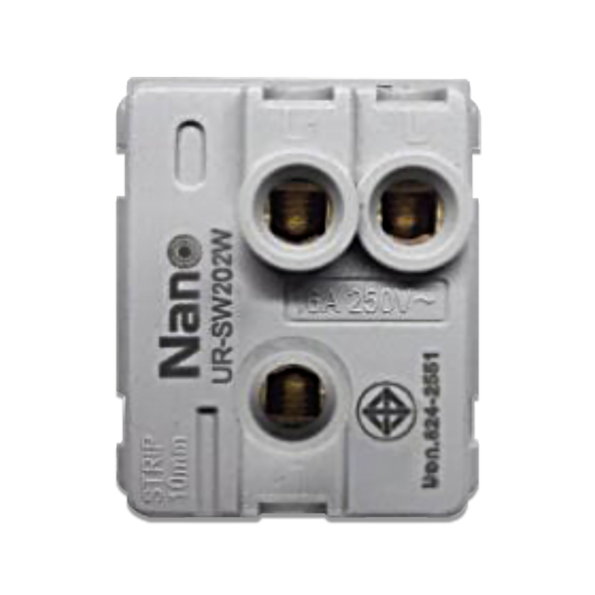 NANO สวิตช์ 2 ทาง 16A 250V ขนาด 1.5 ช่อง Urban series สีขาว รุ่น UR-SW202W (20 ชิ้น/กล่อง)