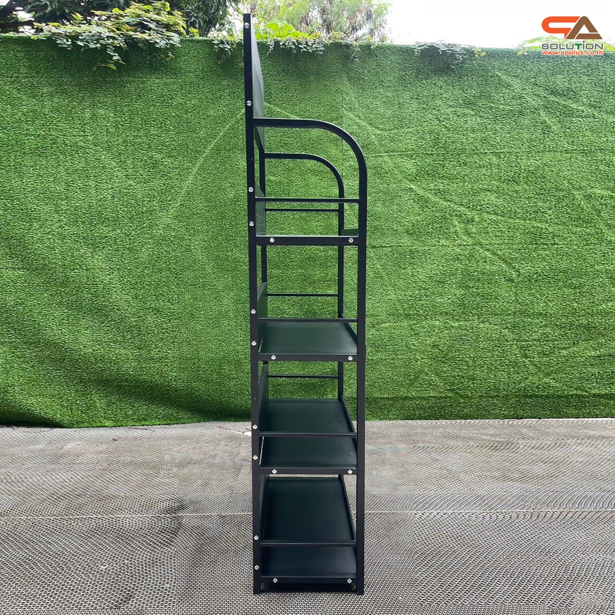 ชั้นวางสินค้าเหล็ก 4 ชั้น สีดำ ขนาด (W)60 x (D)30 x (H)160 ซม. ถอดประกอบได้