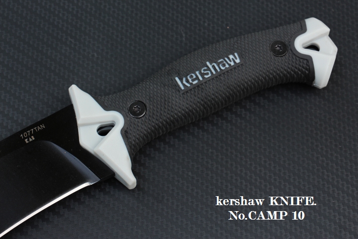 มีดเดินป่าkershaw รุ่น CAMP 10 รหัส 1077 ใบยาว 10 " FULL TANK ใบมีดเหล็ก 65Mn , powdercoat พร้อมซอง Kydex