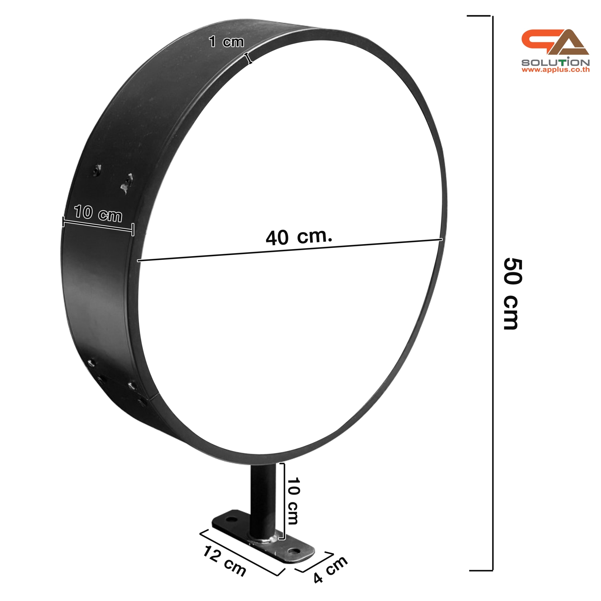 CLEARANCE SALE! ตู้ไฟLED ทรงกลม 2 หน้า ขอบสีดำ ขนาด 40 ซม. ปั๊มนูน พร้อมอะคริลิค ขายื่น 1 ขา ติดตั้งง่าย