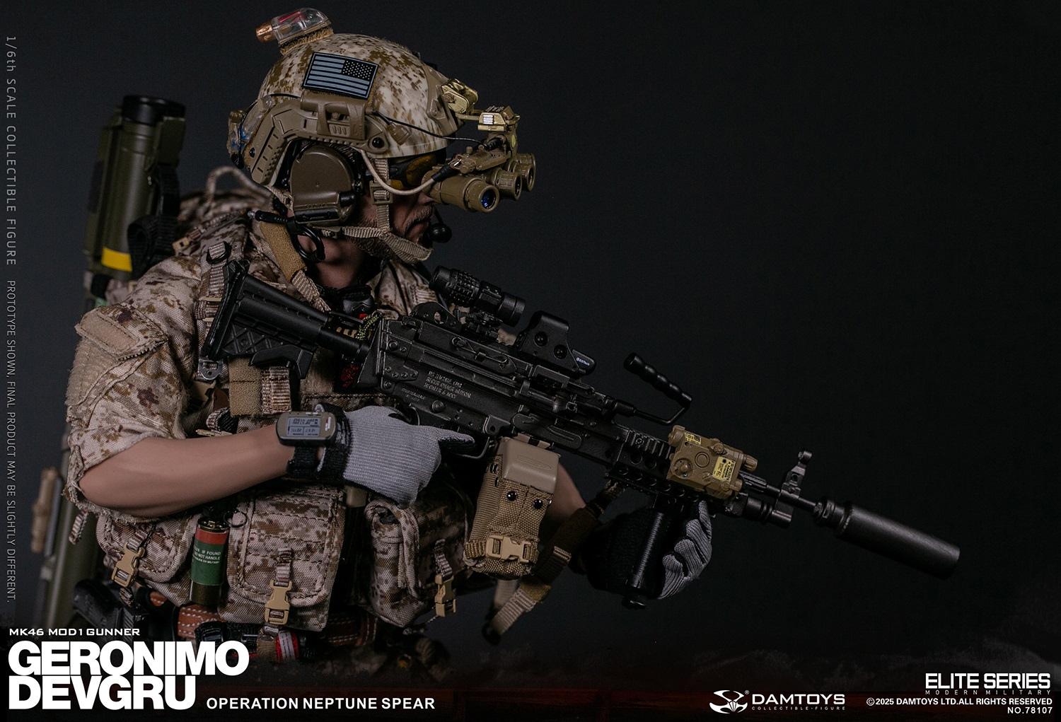 DAMTOYS 78107 DEVGRU Operation Neptune Spear “GERONIMO” MK46 MOD1 GUNNER