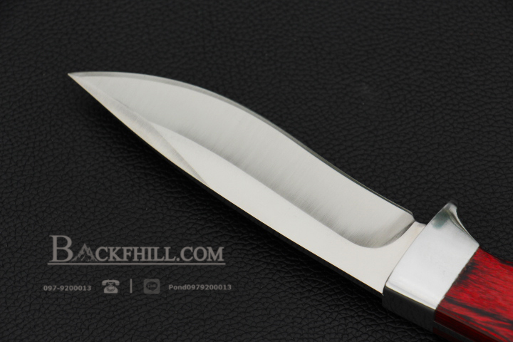 มีดใบตาย COLUMBIA รุ่น SB70 ใบมีดสีเงินทรงสวย ด้ามจับไม้อย่างดี พร้อมซองไนลอน