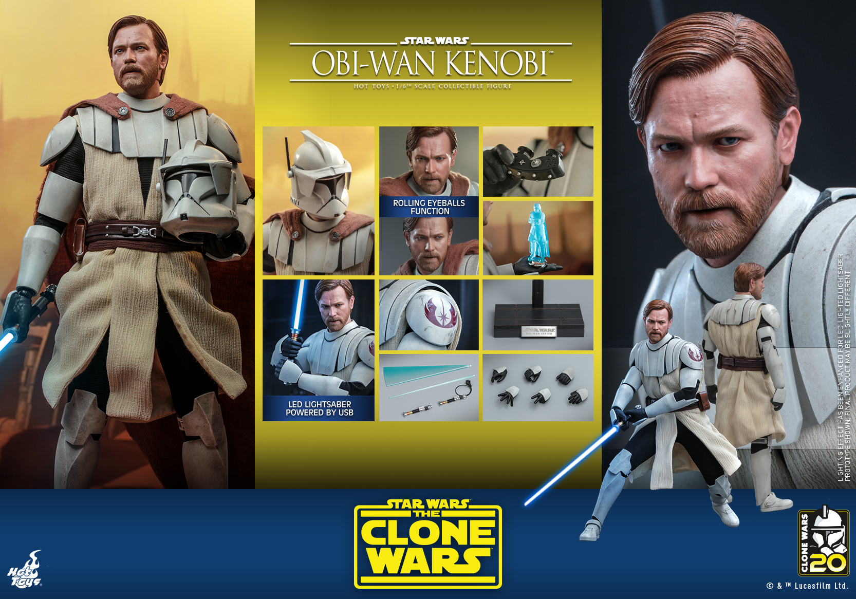 Hot Toys TMS095 1/6 Star Wars: The Clone Wars™ - Obi-Wan Kenobi™