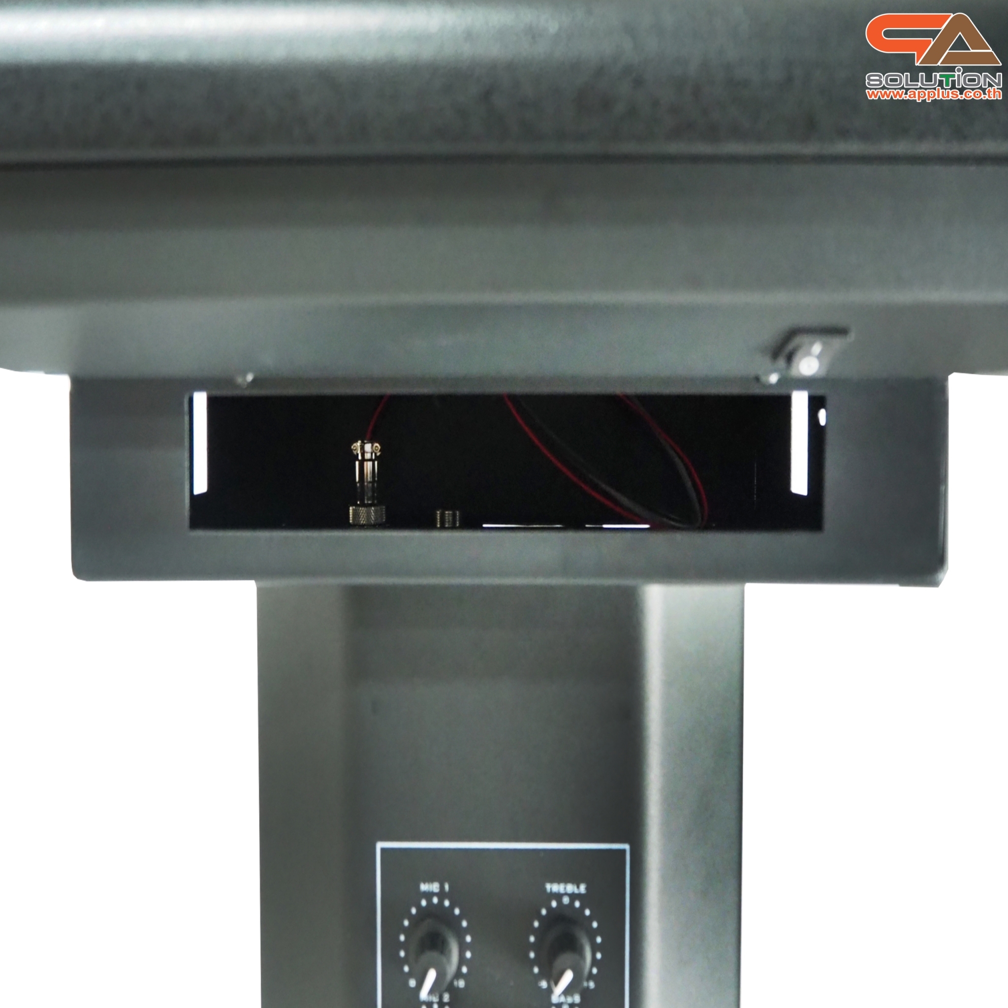 โพเดียมพร้อมไมค์ MI-01 ขนาด (W)58 X (L)46 X (H)111 cm. พร้อมไมค์ก้าน1ชุดพร้อมโคมไฟส่องสว่าง มีลำโพงในตัว